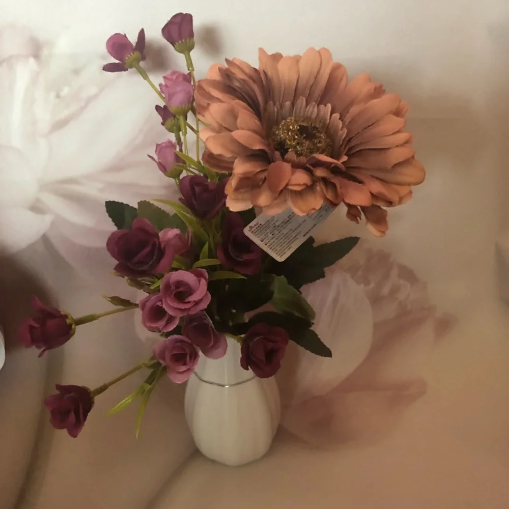 Flower bouquet ceramic vase set artificial flower roses daisy home decor